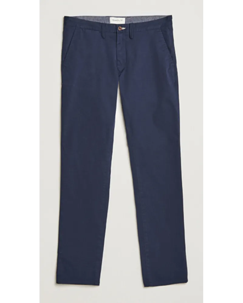 Gant Slim Fit Twill Chino Marine Blau