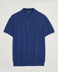 J.Lindeberg Ridge Lyocell Silk Polo Estate Blue Blau