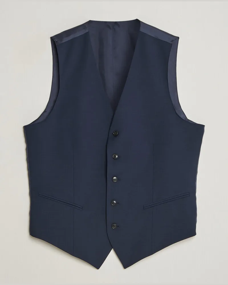 Tiger of Sweden Winston Wool Travel Waistcoat Royal Blue Blau