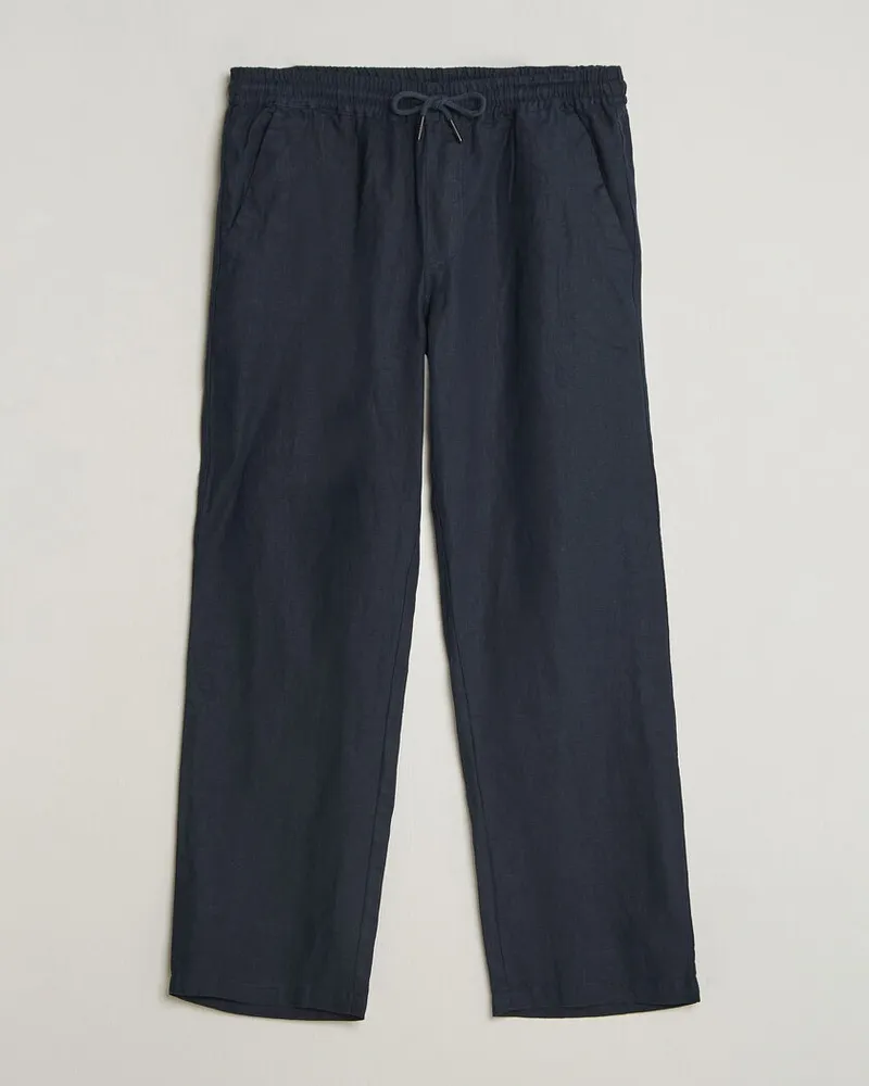 OAS Nino Linen Pants Navy Blau