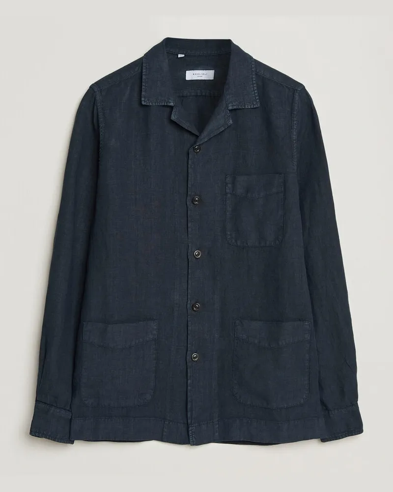 Boglioli Linen Painter Jacket Navy Blau
