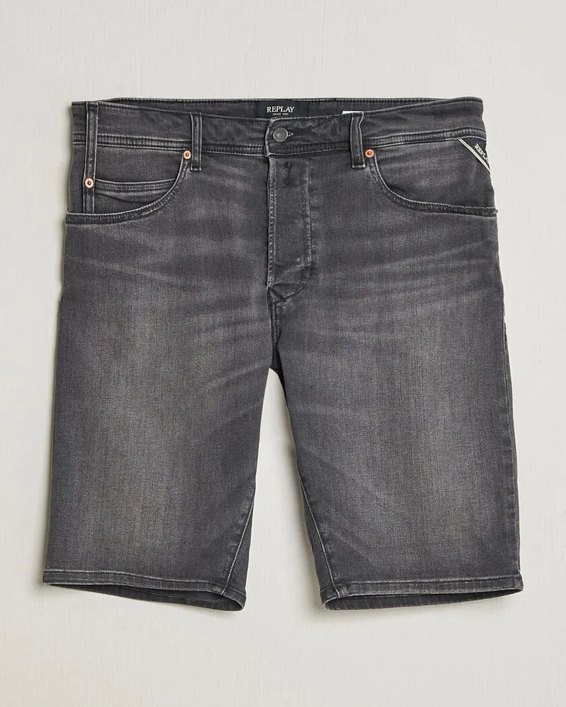 Replay RBJ981 Stretch Denim Shorts Washed Black Schwarz