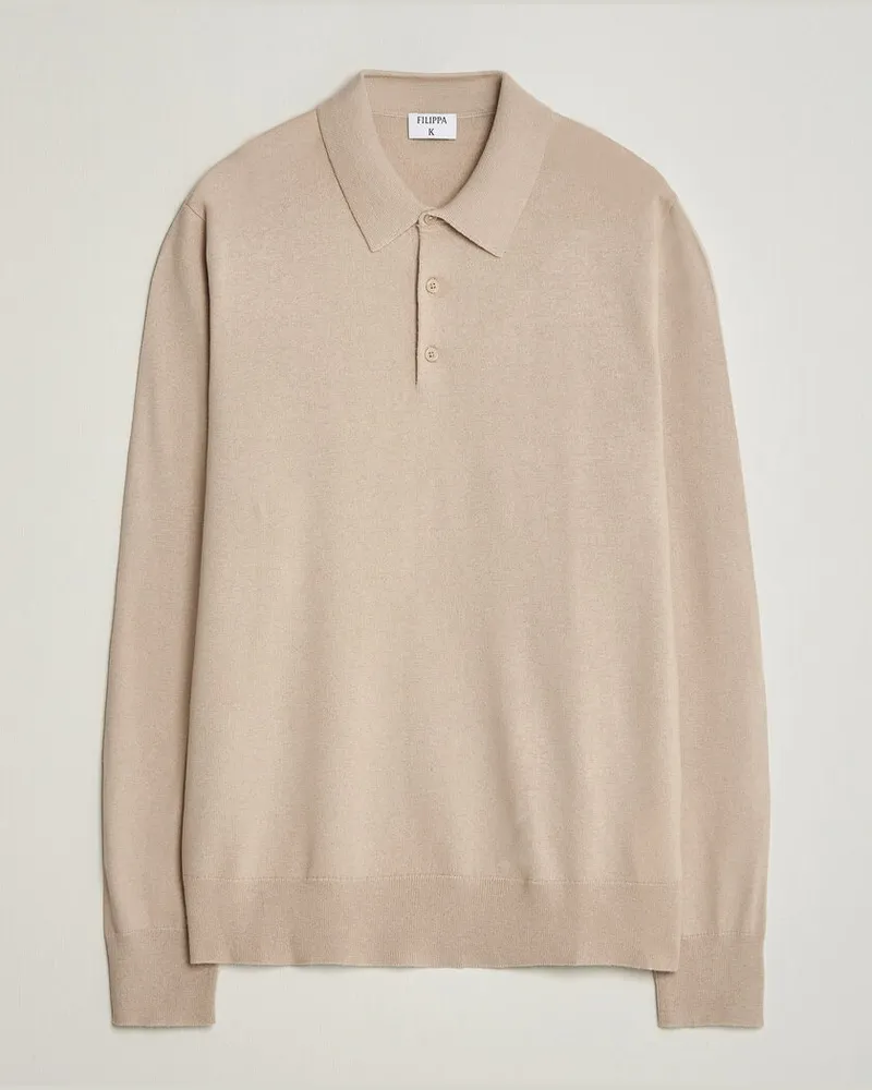 Filippa K Knitted Polo Shirt Pearl Beige Beige