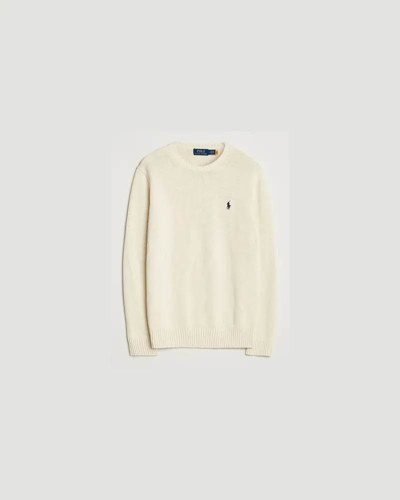 Ralph Lauren Cotton Crew Neck Sweater Andover Cream Weiß
