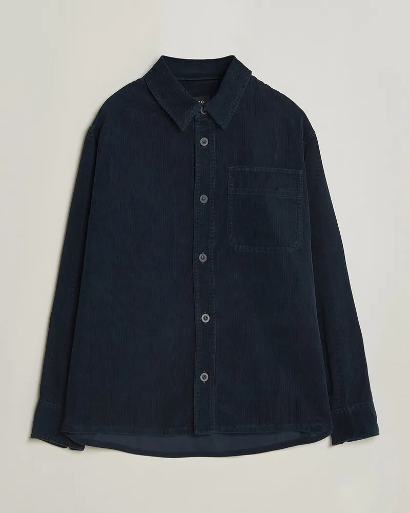 A.P.C. Basile Corduroy Overshirt Dark Navy Blau