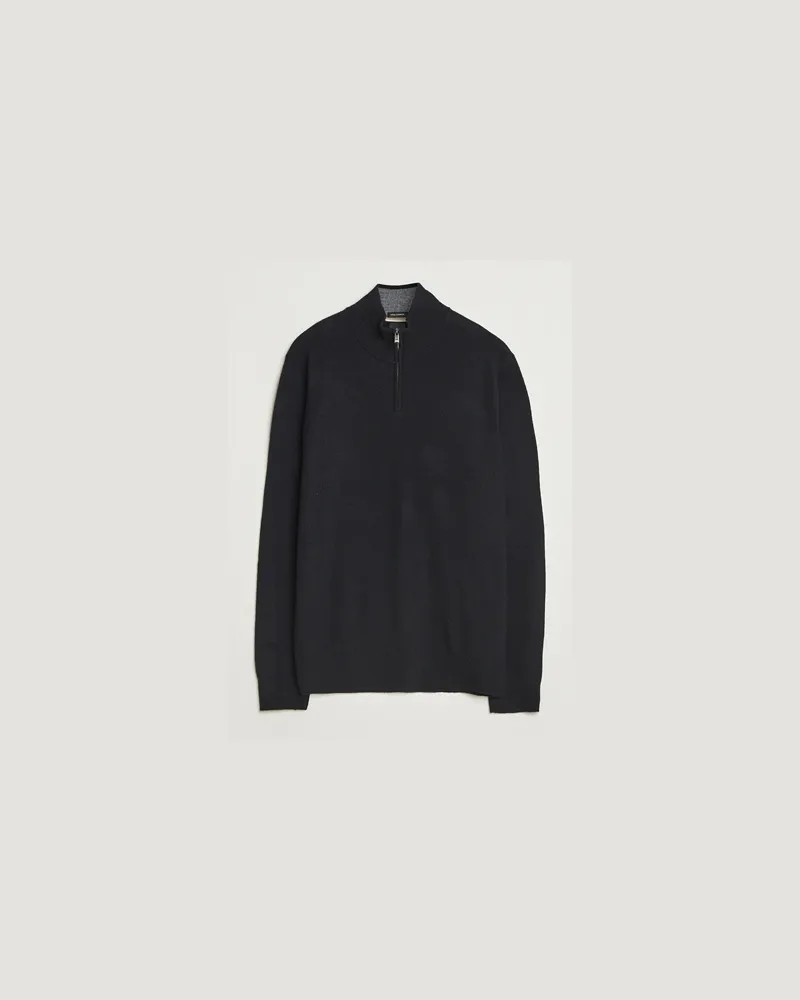 HUGO BOSS BOSS BLACK Hemarlo Wool/Cashmere Half Zip Black Schwarz