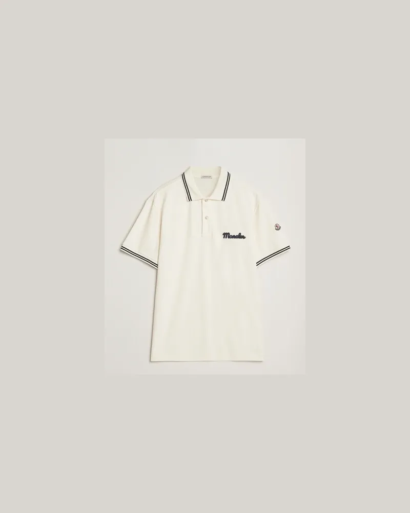 Moncler Vintage Logo Polo Off White Weiß