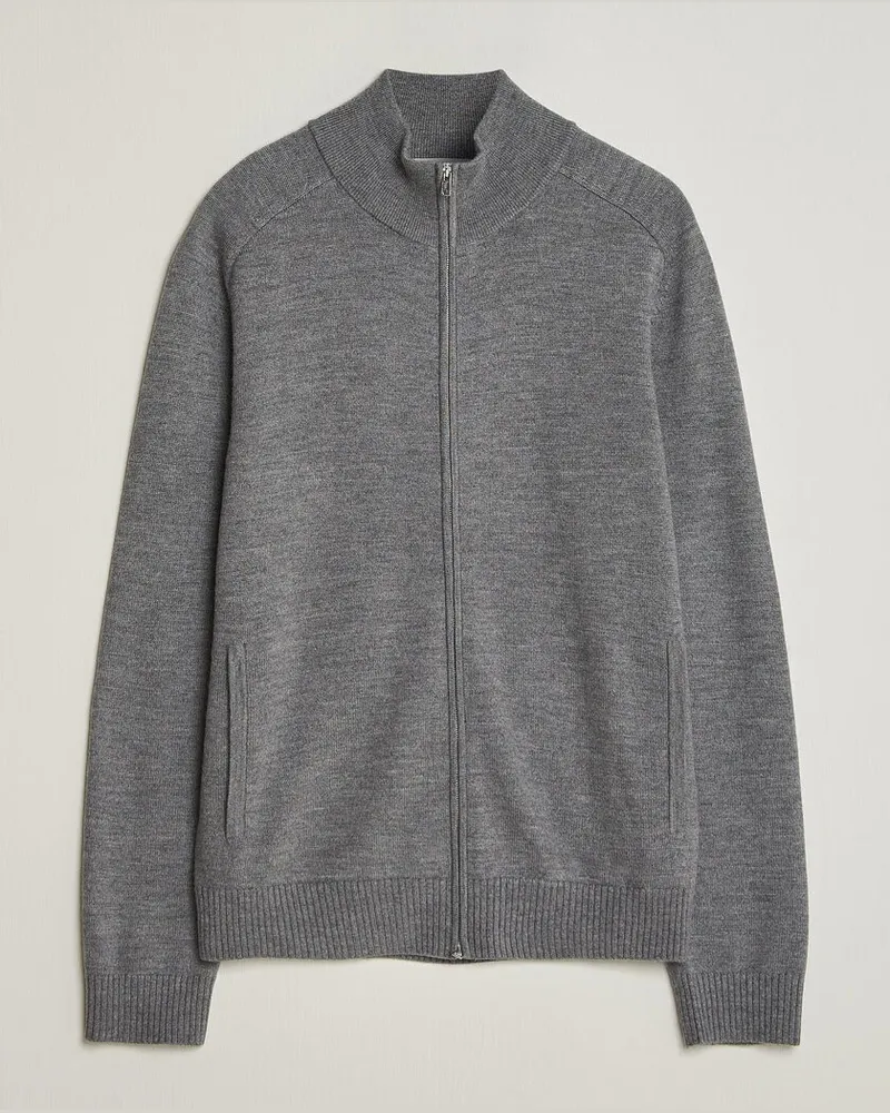 Tiger of Sweden Cassian Wool Full Zip Concrete Melange Grau