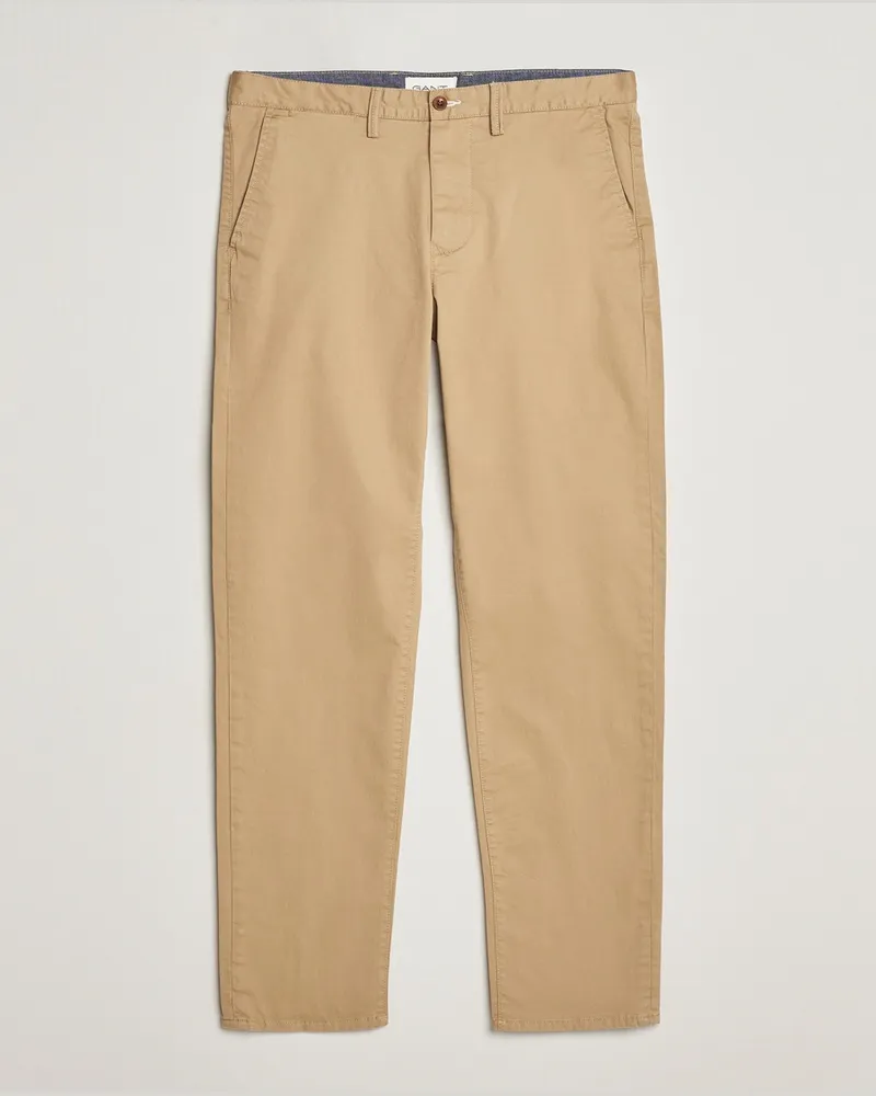 Gant Regular Fit Twill Chino Dark Khaki Beige