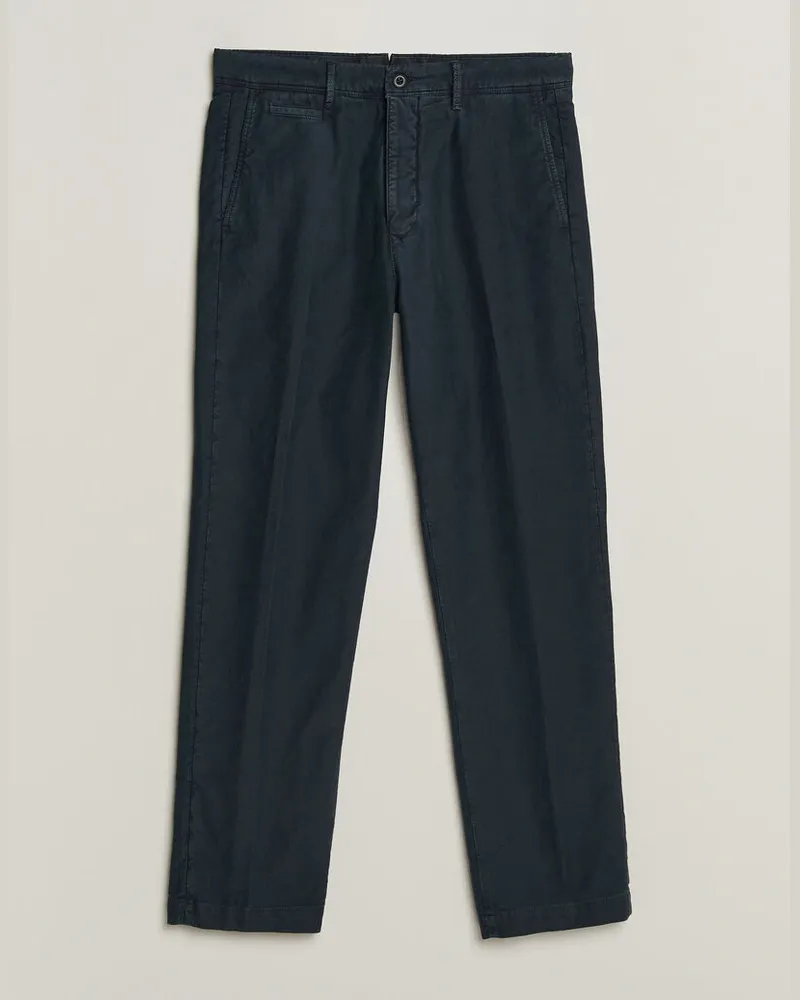 Incotex Regular Fit Garment Dyed Slacks Navy Blau