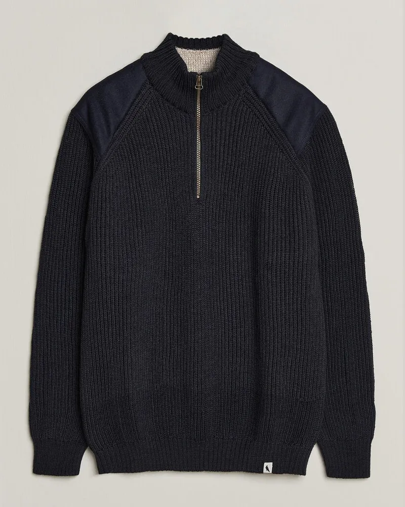 Peregrine Foxton Quarter Zip Jumperr Navy Blau