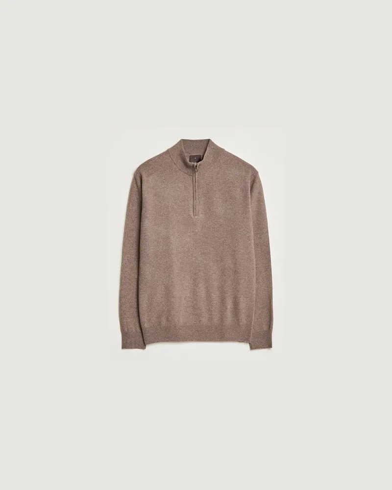 Oscar Jacobson Patton Wool Half-Zip Beige Beige