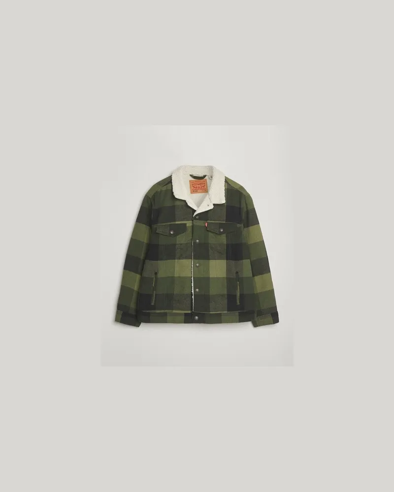 Levi's Levi Relaxed Fit Checked Trucker Jacket Laredo Grün