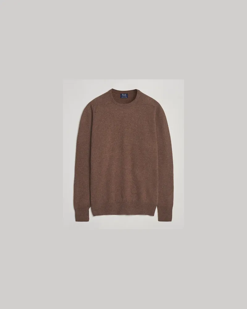 William Lockie Melrose Cashmere Crew Neck Mocha Braun