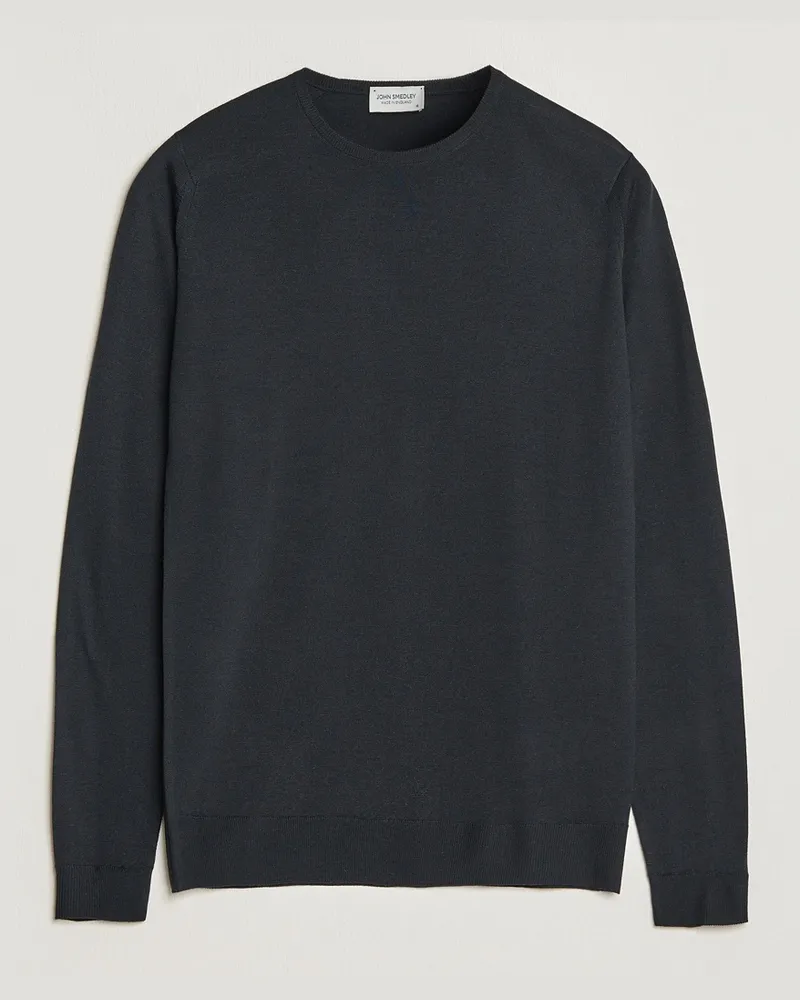 John Smedley Lundy Extra Fine Merino Crew Neck Black Schwarz