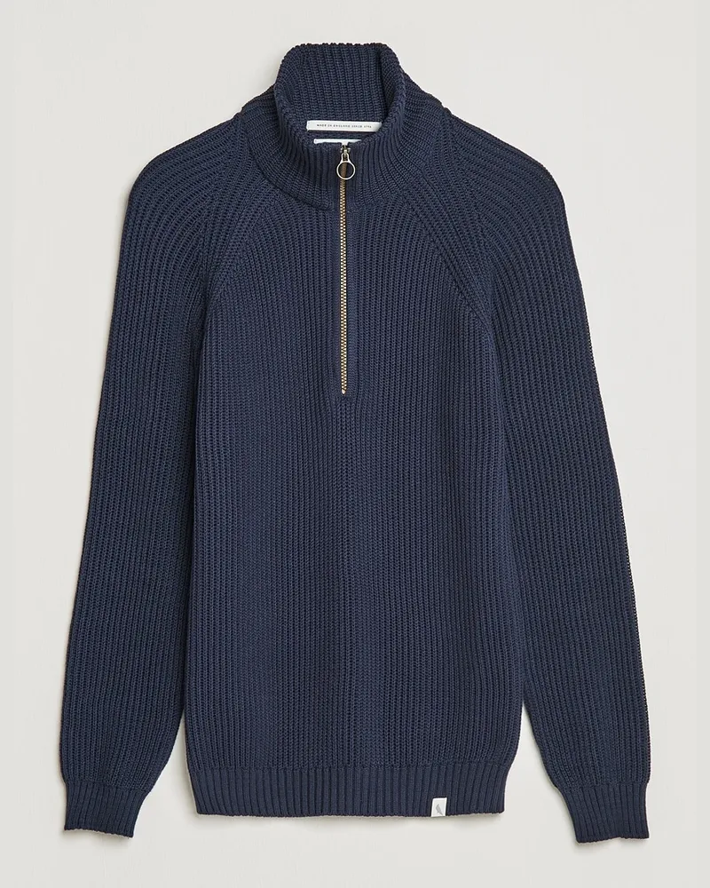 Peregrine Felix Quarter Zip Jumper Navy Blau