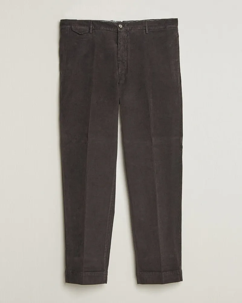 Biagio Santaniello Corduroy Trousers Dark Grey Grau