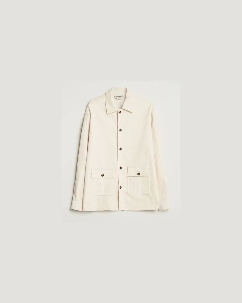 Drôle de Monsieur Corduroy Overshirt Ecru Weiß