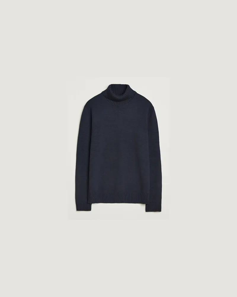 Zanone Virgin Merino Wool Rollneck Navy Blau