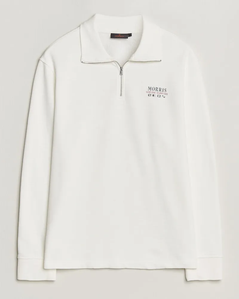 Morris Northcott Slub Half-Zip White Weiß
