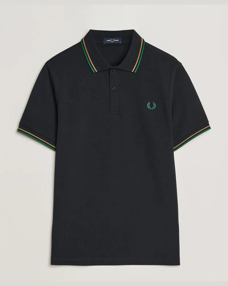 Fred Perry Twin Tipped Polo Shirt Navy Blau