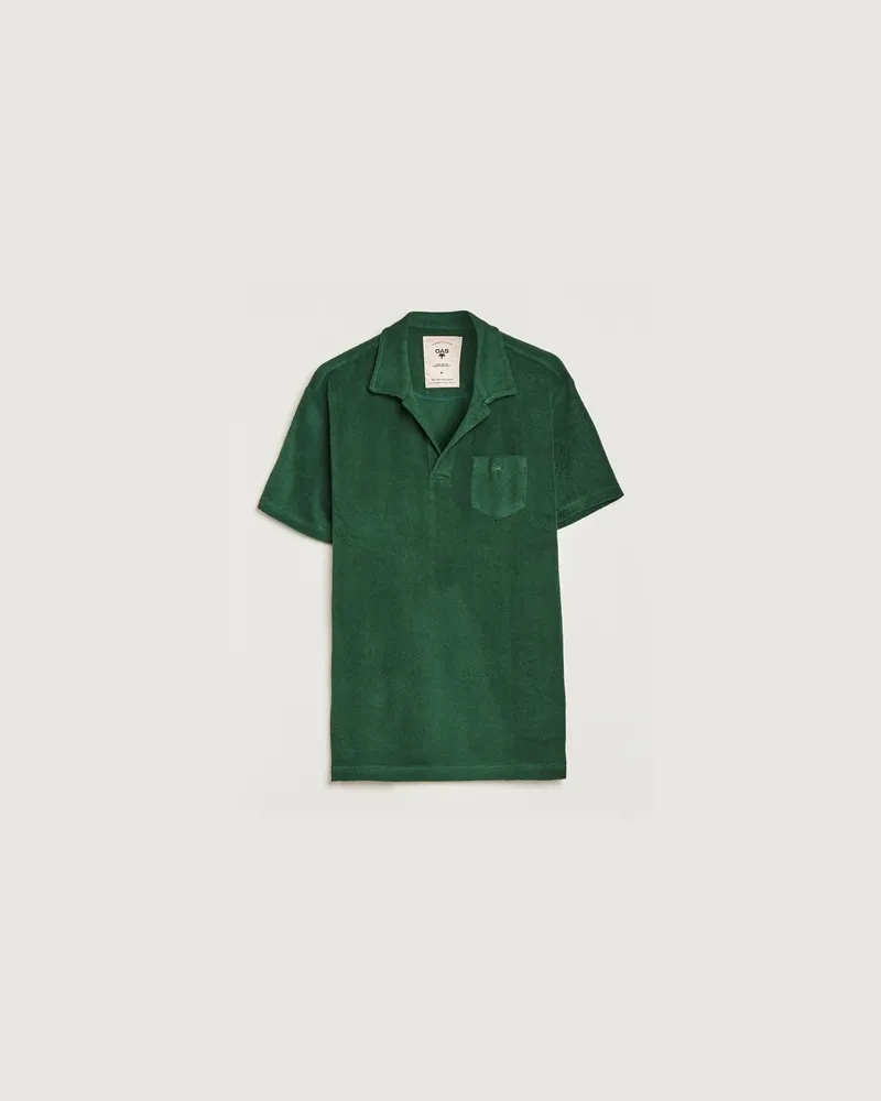 OAS Kurzarm Terry Polo Dark Green Grün