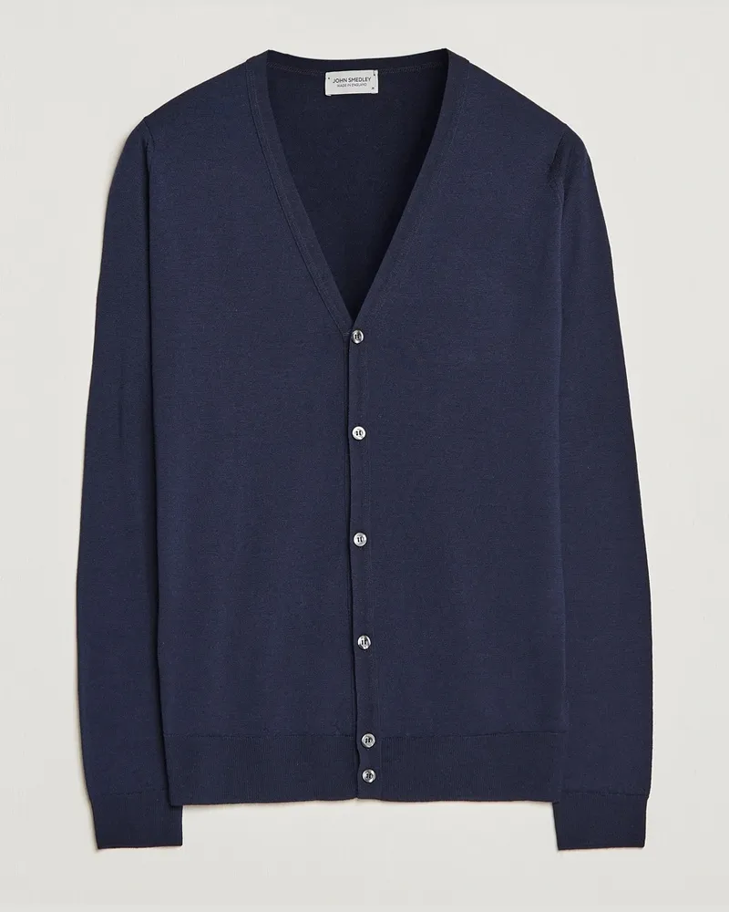 John Smedley Petworth Extra Fine Merino Cardigan Midnight Blau