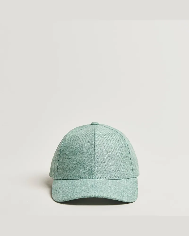 Varsity Headware Linen Baseball Cap Cyan Green Grün