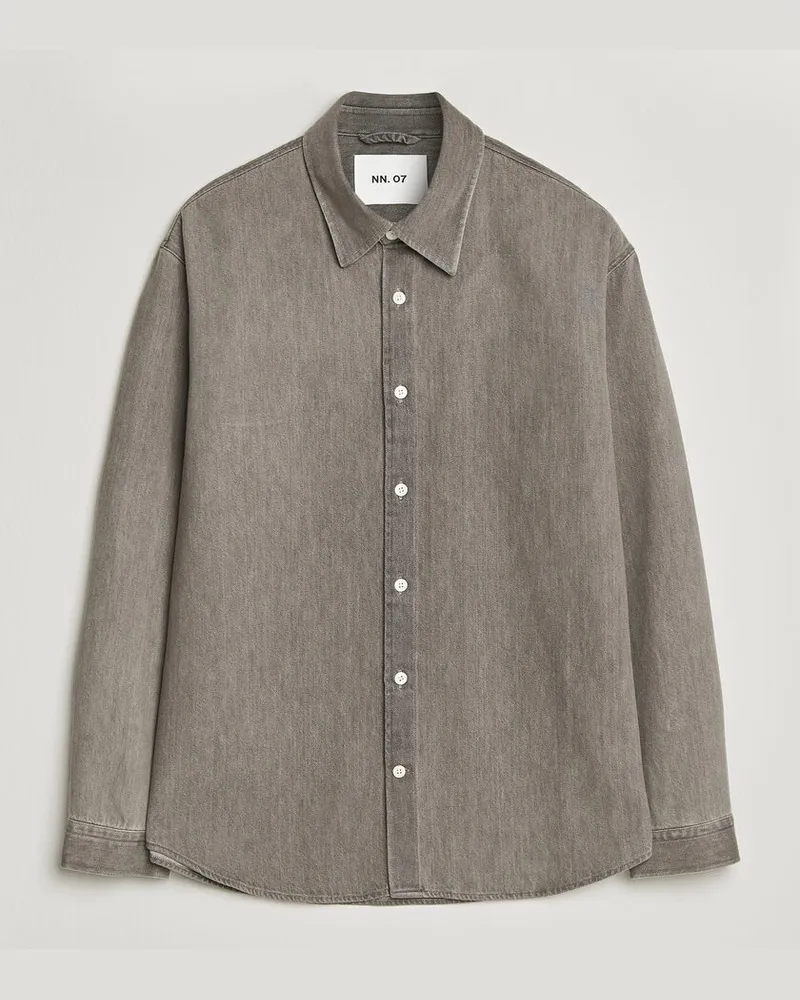 NN 07 Casper Denim Overshirt Grey Grau