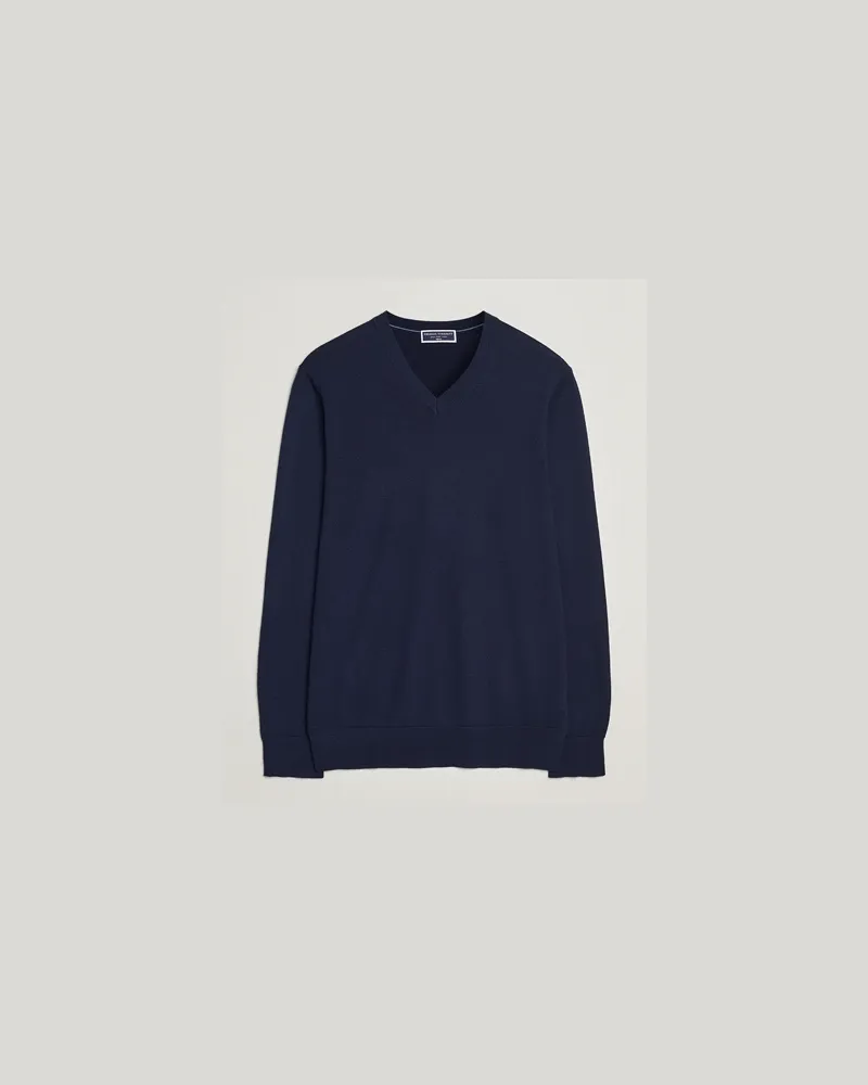 Charles Tyrwhitt Pure Merino V-Neck Jumper Navy Blau