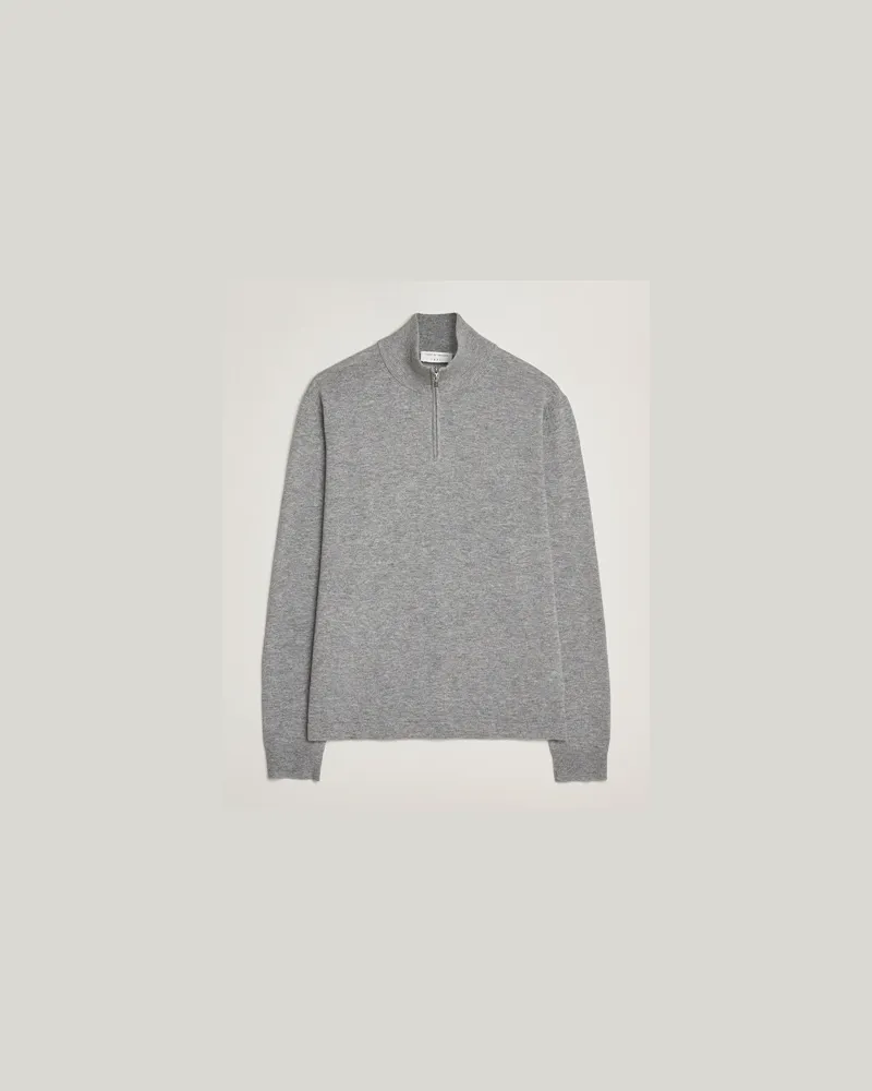 Tiger of Sweden Travis Wool/Cashmere Half Zip Light Grey Melange Grau