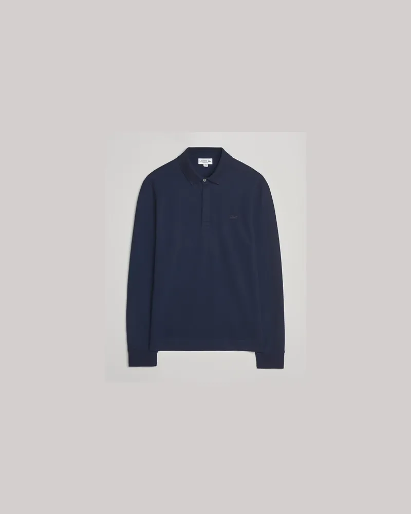 Lacoste Paris Long Sleeve Polo Piké Navy Blue Blau