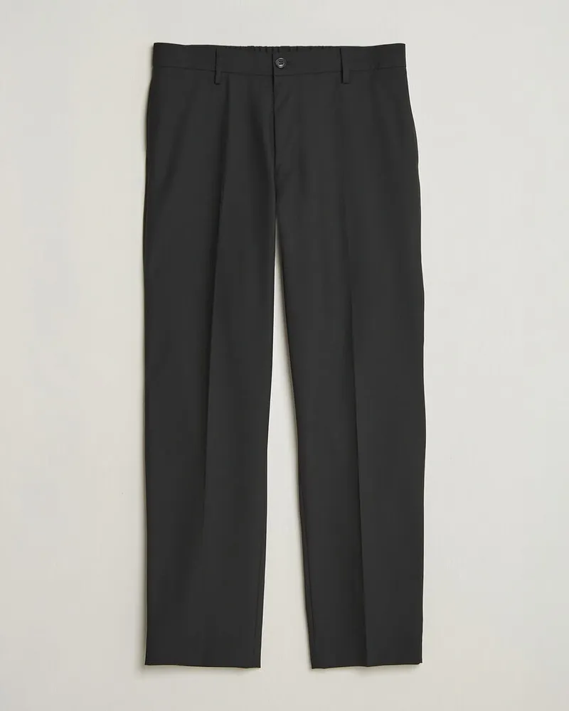 NN 07 Brendan Wool Drawstring Trousers Black Schwarz