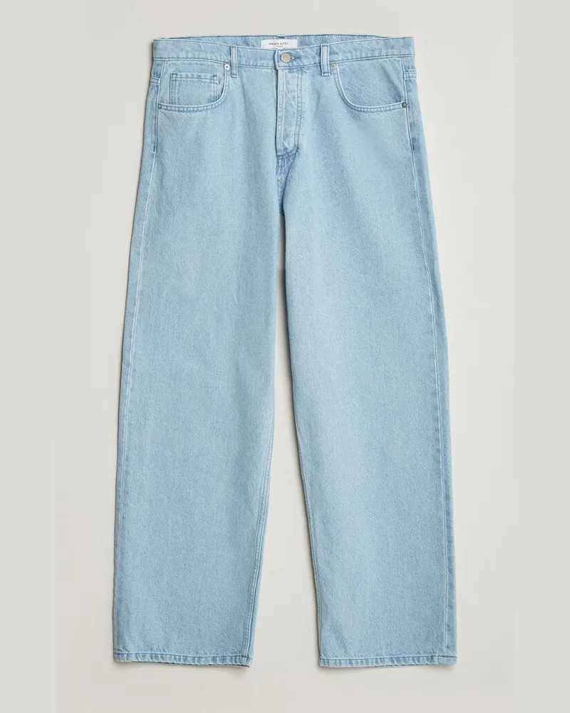 Kitsuné Wide Fit Jeans Light Washed Indigo Blau