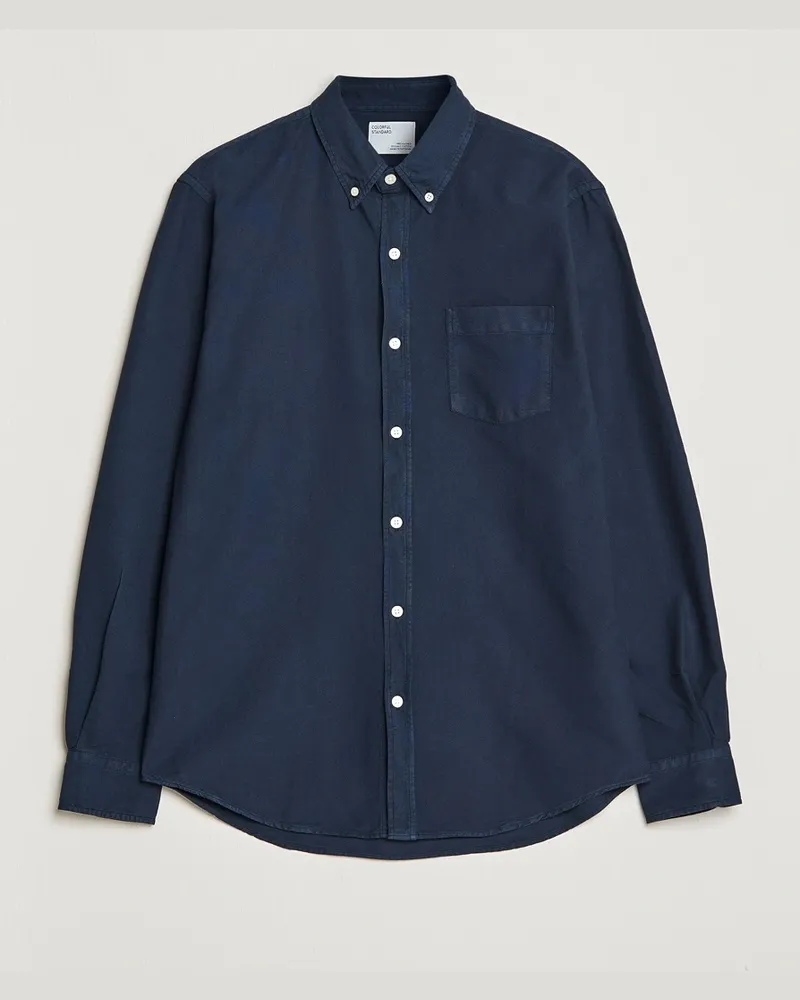 COLORFUL STANDARD Classic Organic Oxford Button Down Shirt Navy Blue Blau