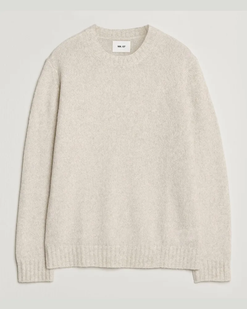 NN 07 Lee Wool Knitted Sweater Ivory Weiß