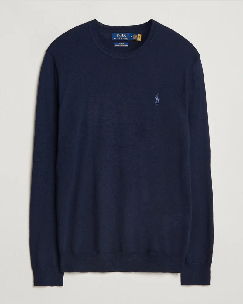 Ralph Lauren Merino Crew Neck Pullover Hunter Navy Blau