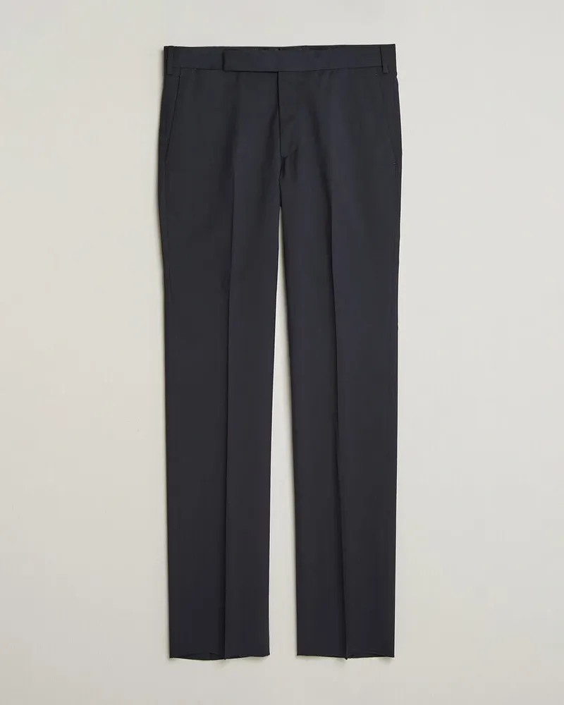 LARDINI Straight Fit Wool Trousers Navy Blau