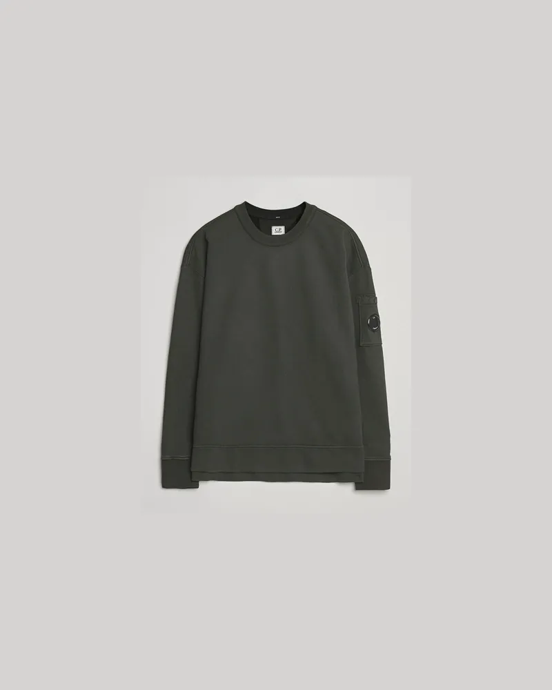 C.P. Company Brushed Emerized Fleece Lens Sweatshirt Dark Green Grün