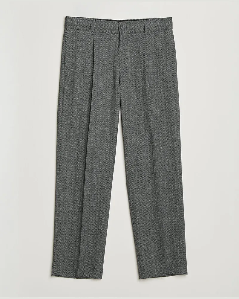 HUGO BOSS Flips Herringbone Suit Trousers Dark Grey Grau
