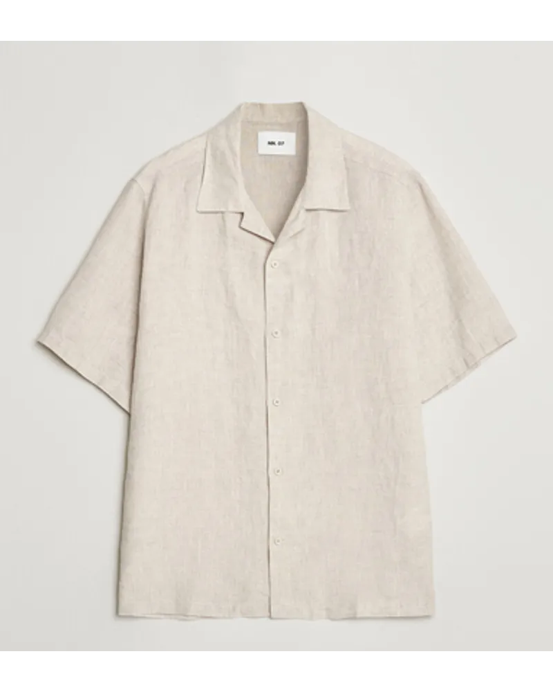 NN 07 Julio Leinen Resort Shirt Oat Beige