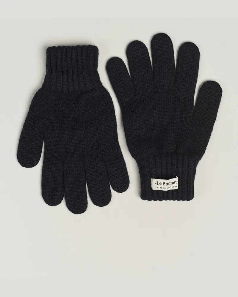 Le Bonnet Merino Wool Gloves Onyx Schwarz