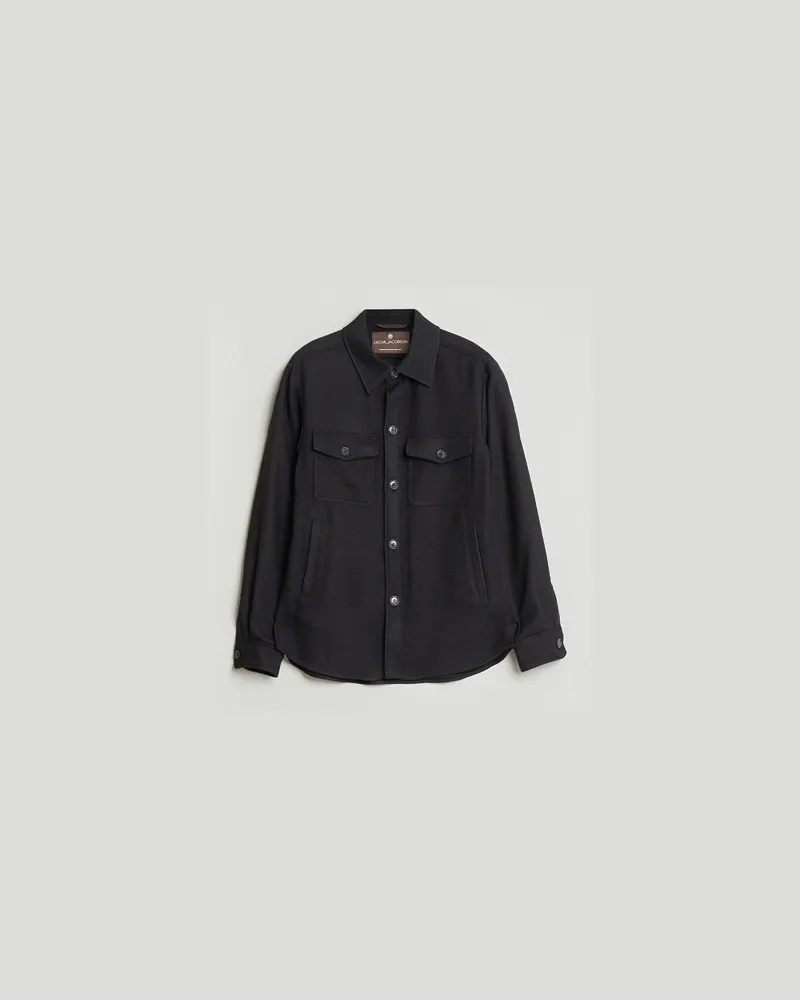 Oscar Jacobson Oscar Jacobson Maverick Wool Overshirt Black Schwarz