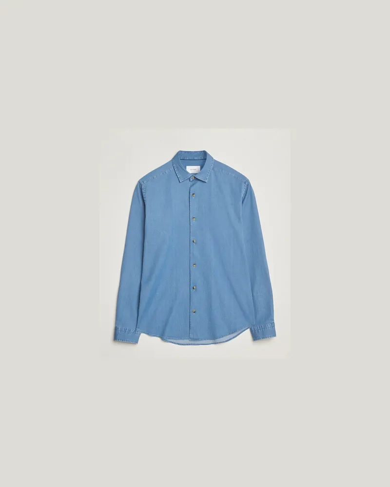 Eton Casual Fit Denim Shirt Light Wash Blau