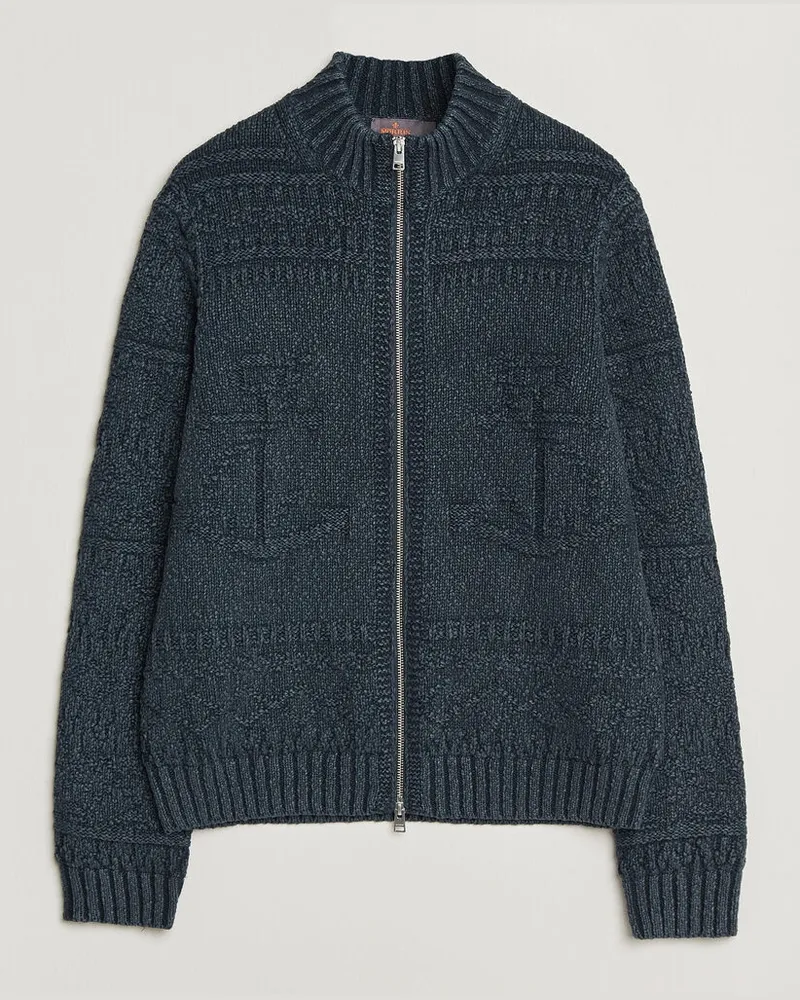 Morris Chatham Knitted Jacket Navy Blau