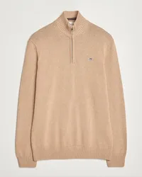 Gant Baumwoll Half Zip Khaki Melange Beige