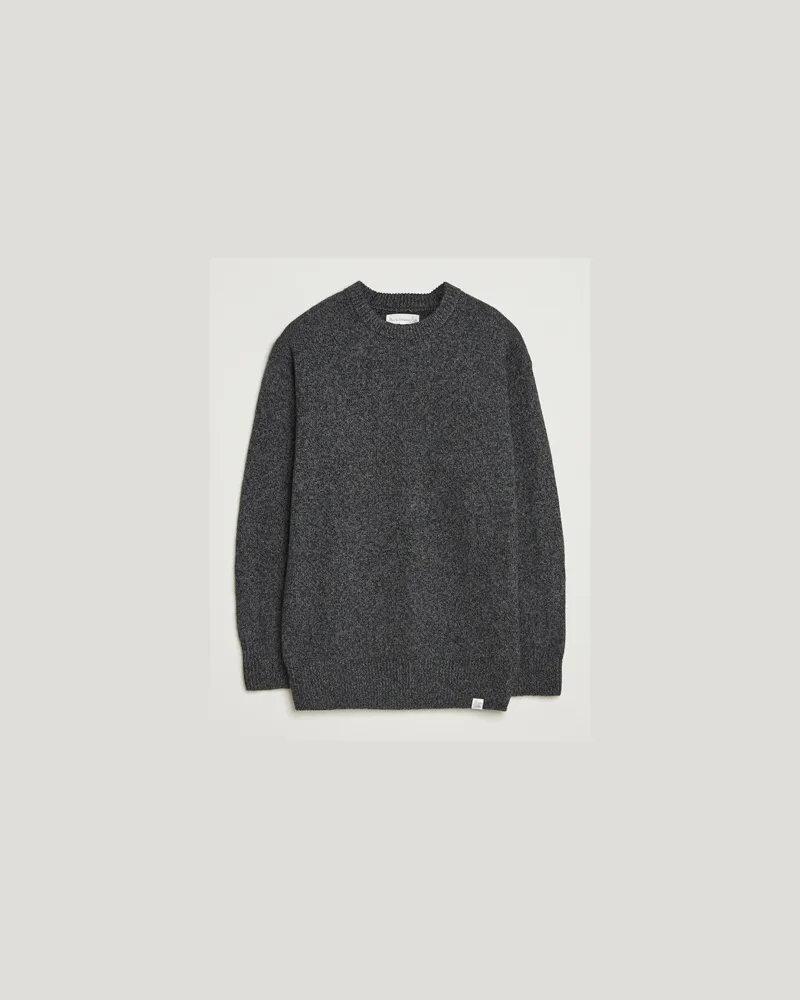 Merz b. Schwanen Merino/Cashmere Knitted Sweater Dark Grey Melange Grau