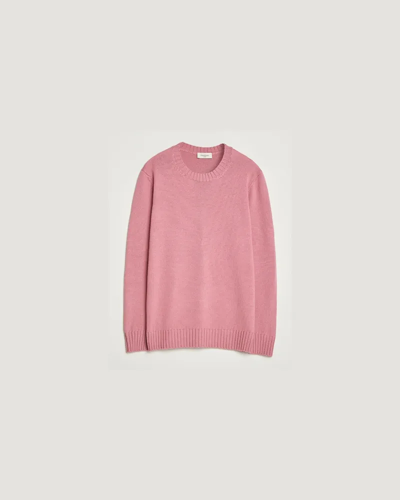 Piacenza Cashmere Brushed Wool Crew Neck Pink Rosa