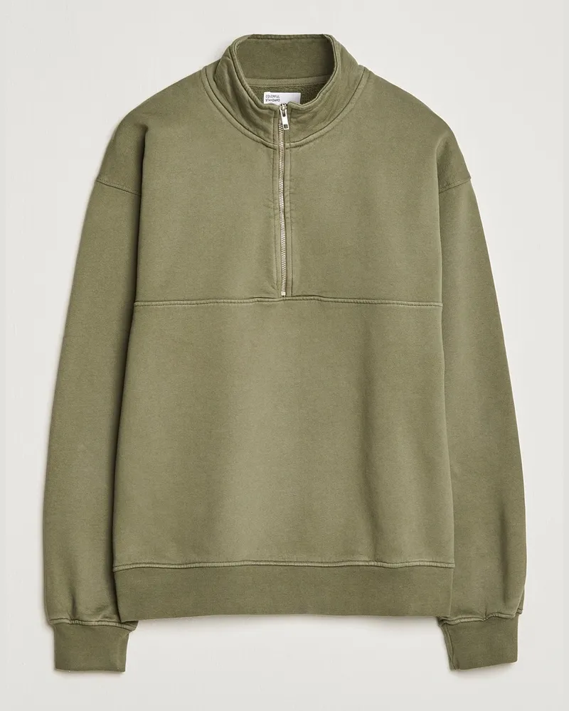 COLORFUL STANDARD Classic Organic Half-Zip Dusty Olive Grün