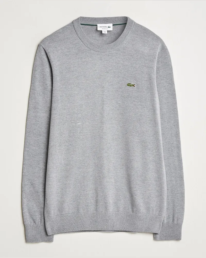 Lacoste Cotton Knitted Sweater Silver Chine Grau